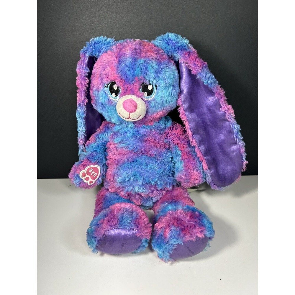 Build A Bear 16" Tall Lilac Purple Pink Blue Bunny Rabbit Plush With Sound